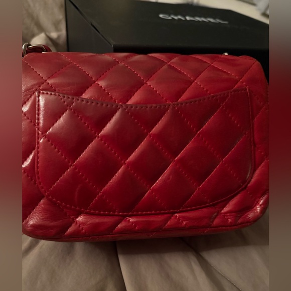 Chanel Lambskin Quilted Mini Square Flap Red - Picture 5 of 9